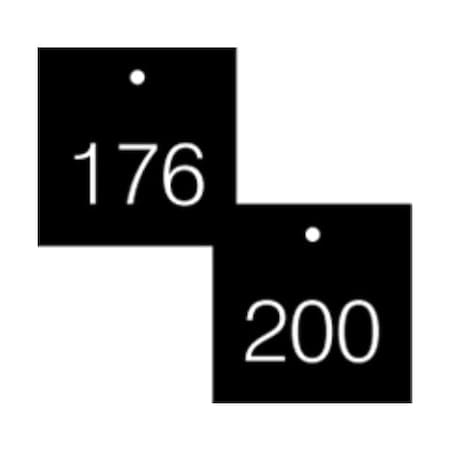 Accuform Engraved Numbered Tags, PF-Cardstock, 1/4 in H x 3-1/4 in W, 25 PK TDG377BK